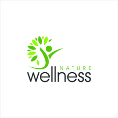 modern vibrant nature green wellness logo design idea