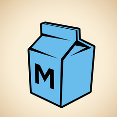 Milk Icon isolated on a Beige Background Vector Illustration