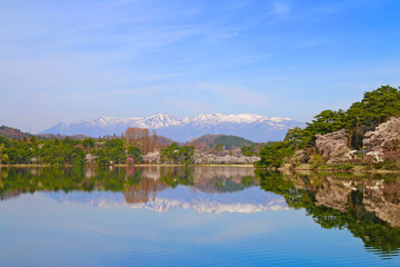 Fototapeta na wymiar 春の南湖公園（福島県・白河市）