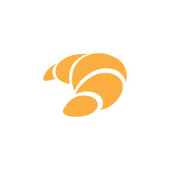 Orange Croissant Icon isolated on a White Background Vector Illustration