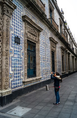 Fototapeta na wymiar casa de los azulejos sanborns in zona centro downtown near zocalo in mexico city cdmx