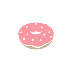 Pink Doughnut Icon isolated on a White Background Vector Illustration