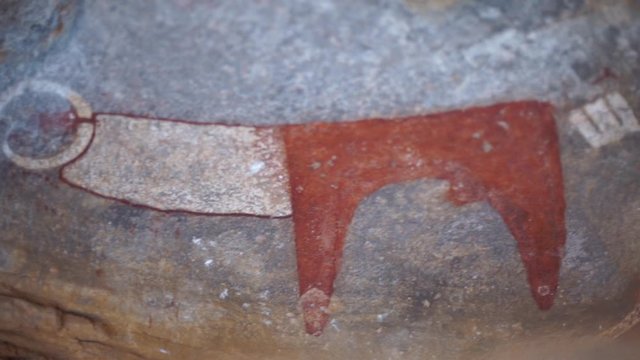 Petroglyphys prehistoric cave paintings from the Laas Geel cave complex in Somalia.