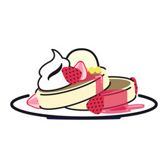 カフェ　シンプル　パンケーキ