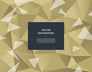 Gold color polygonal vector background.