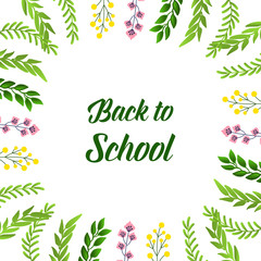 White background with elegant colorful flower frame, for various pattern of card back to school. Vector