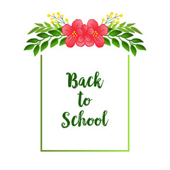 Letter back to school, with colorful wreath frame seamless. Vector