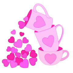 Heart in the cup on white background  illustration vector