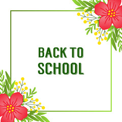 Sketch leaf flower frame blossom, for design of various card back to school. Vector