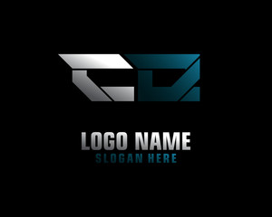 Naklejka premium CQ Initial letter logo template vector