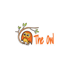 owl character logo with flat color, cute design template for t shirt and all media