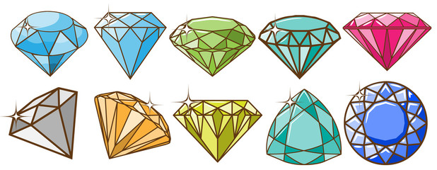 diamond vector set graphic clipart