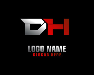 DH Initial letter logo template vector