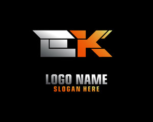 EK Initial letter logo template vector