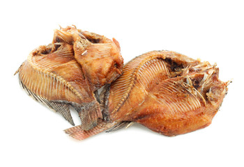 Fried Dried Fish isolated on white background