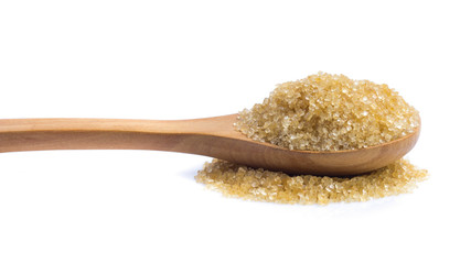 Brown sugar isolated on white