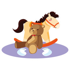 baby toy rocking horse and bear