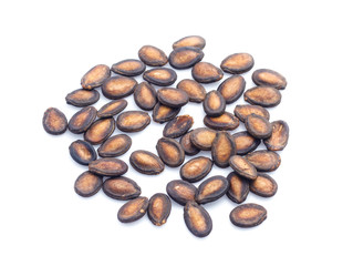 Black Melon Seeds on white background