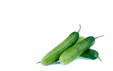 copy space Cucumber isolated on white background
