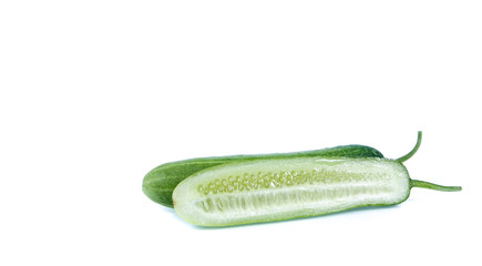 copy space Cucumber isolated on white background