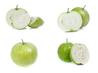 Guava isolated on white background(set)