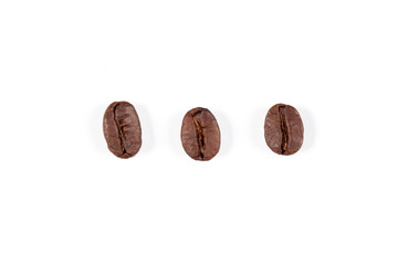 coffee beans isolated on white background.