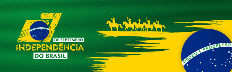 7 de setembro, independencia do brasil, (translation : 7  September, Independence Day of Brazil), Billboard, Poster, Social Media, Greeting Card template vector Illustration