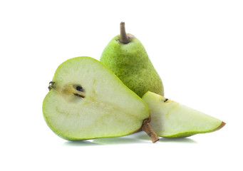 green pear isolated on white background