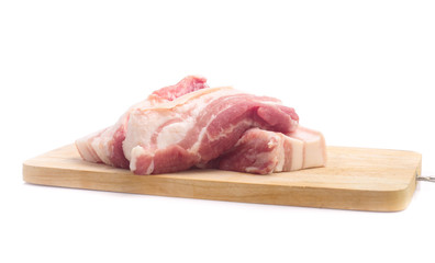 Pork belly on a white background