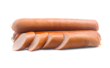 Frankfurter sausage isolated on white background