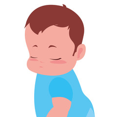 cute little baby sitting on white background