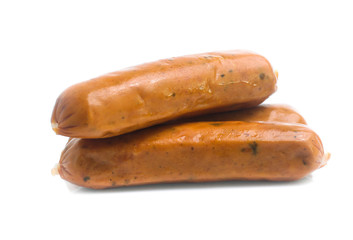 Frankfurter sausage isolated on white background