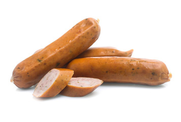 Frankfurter sausage isolated on white background