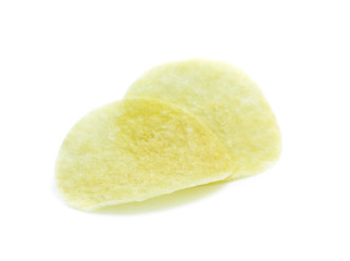 Potato Chips on white background