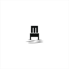 modern and simple chair with black logo design flat and monochrome