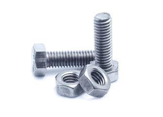 bolt and nut isolated on white background