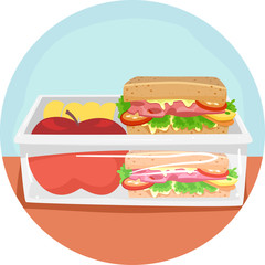 Household Chores Packing Lunch Illustration