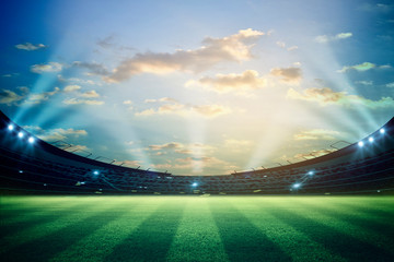 lights at night and stadium 3D rendering.