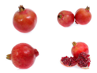 set of Pomegranate   isolated on white background