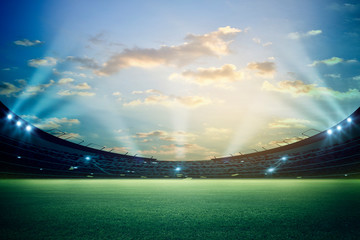 lights at night and stadium 3d render
