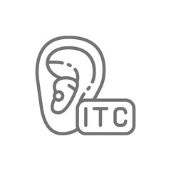 In The Canal Hearing Aid, ITC line icon.