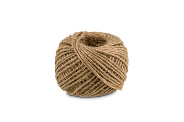 hemp rope winded is a ball isolated on white background