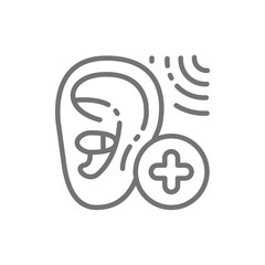 Increase volume in the hearing aid line icon.