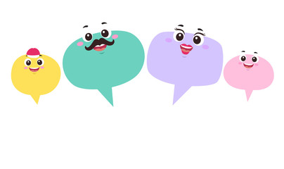 Mascot Speech Bubble Family Talk Illustration