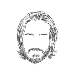 Mens hairstyles, beards and mustaches. Gentlmen haircuts and shaves hand drawn illustration.