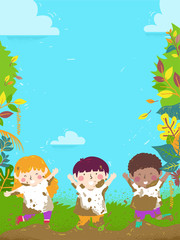 Obraz na płótnie Canvas Kids Dirt Mud Nature Background Illustration