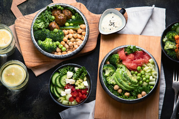 Healthy vegetarian dinner table setting