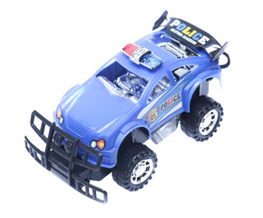 police Toy car isolated on white background
