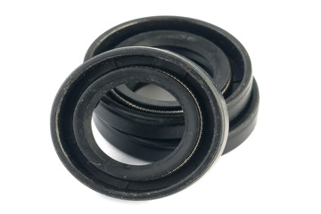 Oil seal for hydraulic cylinders for spare parts of Motorcycle on white background