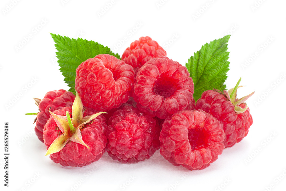 Canvas Prints Raspberry fruit closeup isolated on white background